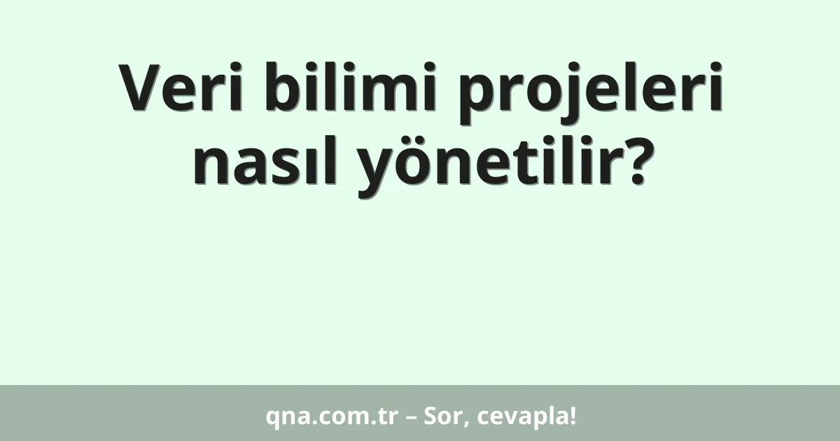Veri bilimi projeleri nasıl yönetilir?