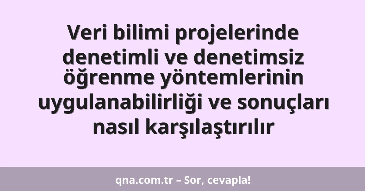 Veri bilimi projelerinde denetimli ve denetimsiz öğrenme yöntemlerinin uygulanabilirliği ve sonuçları nasıl karşılaştırılır