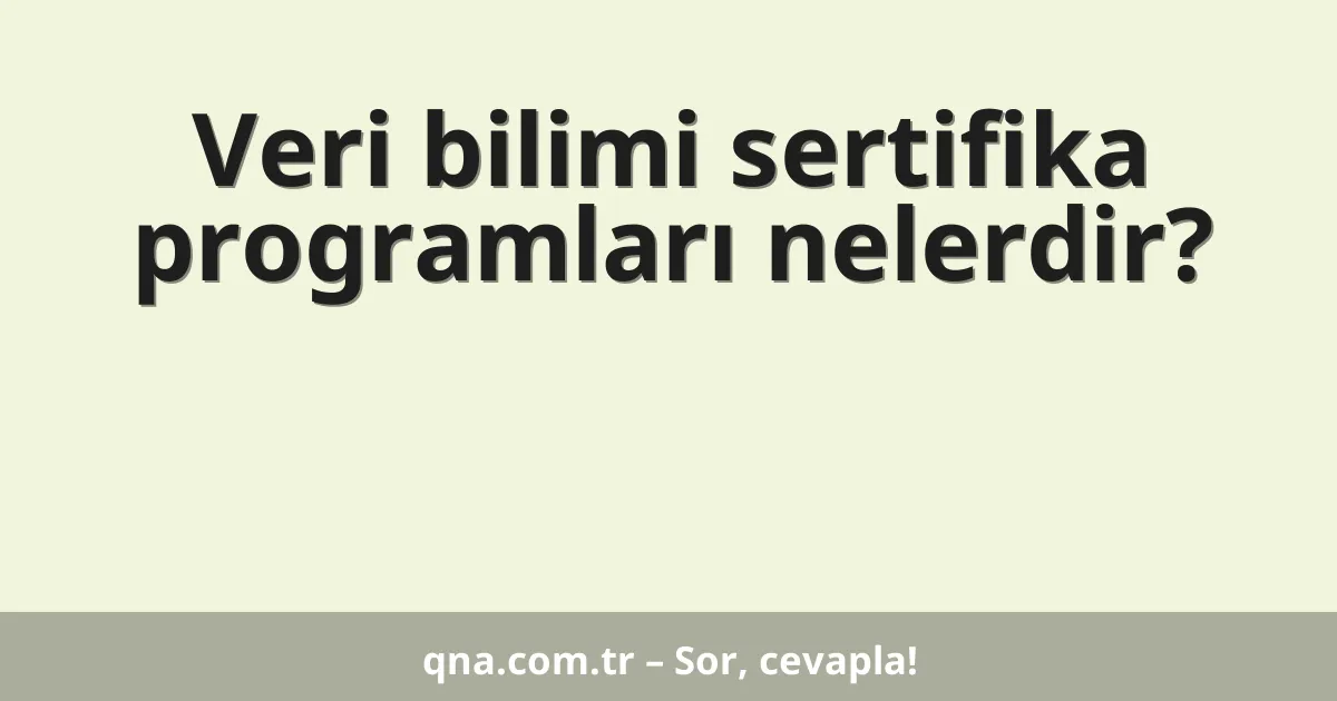 Veri bilimi sertifika programları nelerdir?
