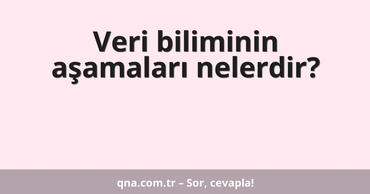 Veri biliminin aşamaları nelerdir?