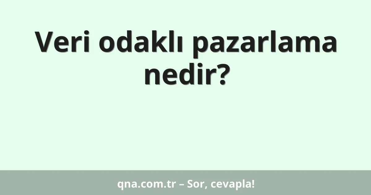 Veri odaklı pazarlama nedir?