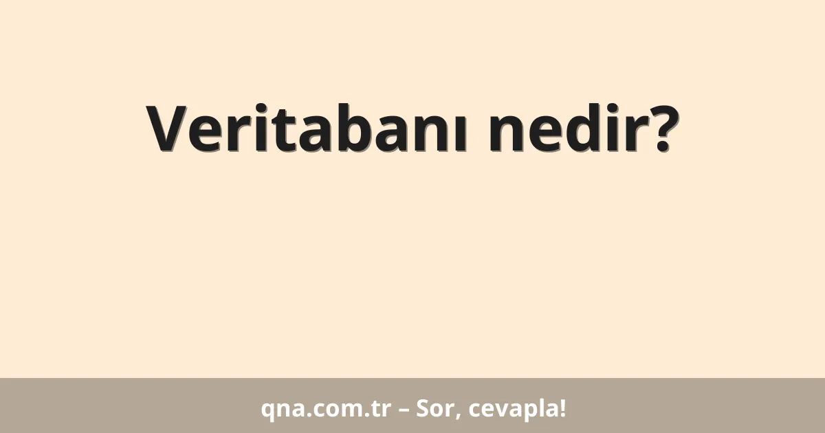 Veritabanı nedir?