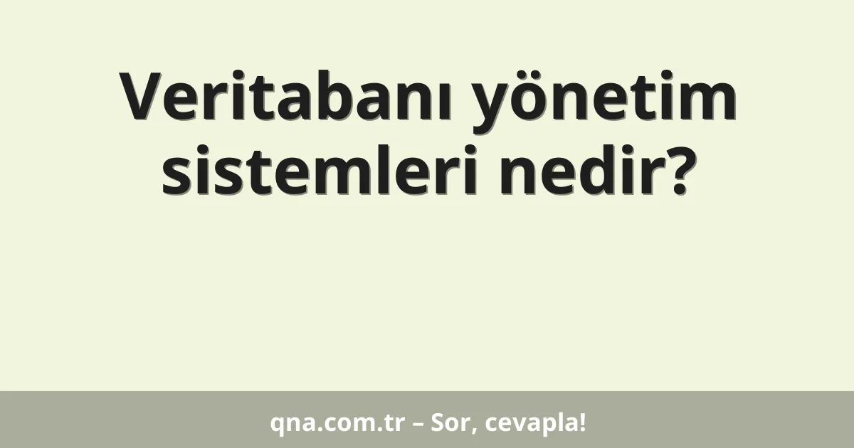 Veritabanı yönetim sistemleri nedir?