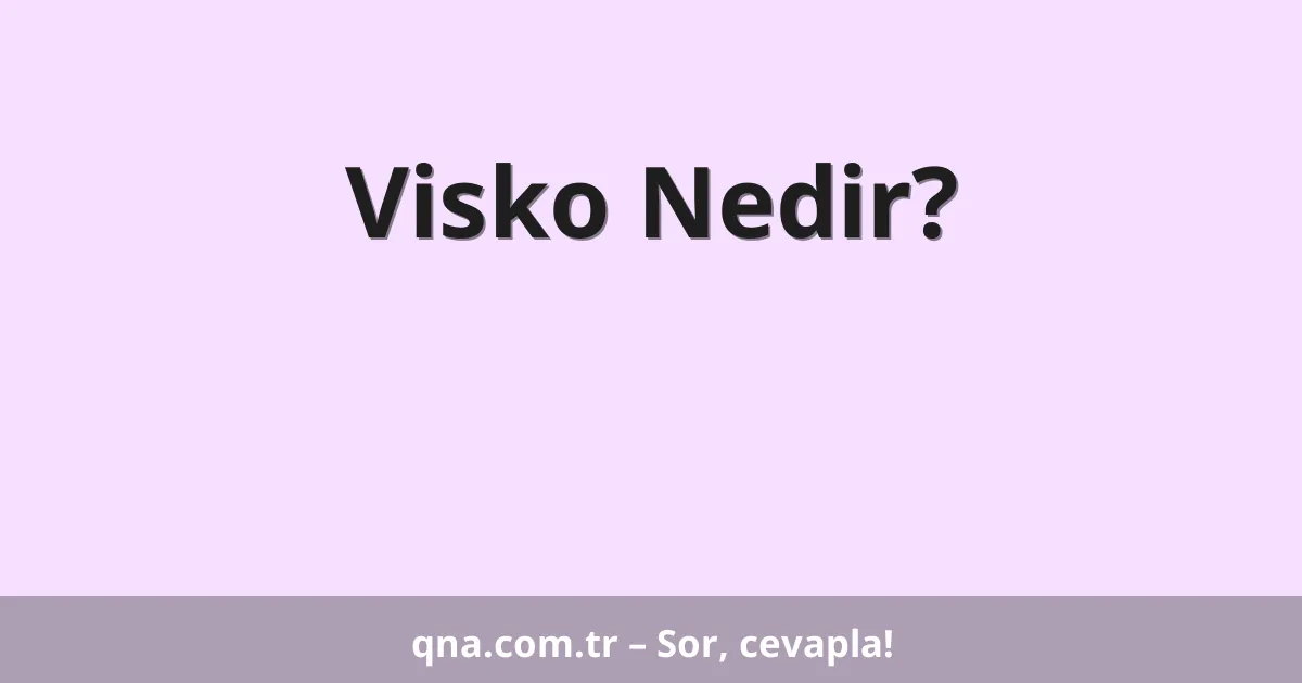 Visko Nedir?