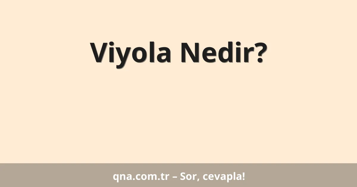 Viyola Nedir?