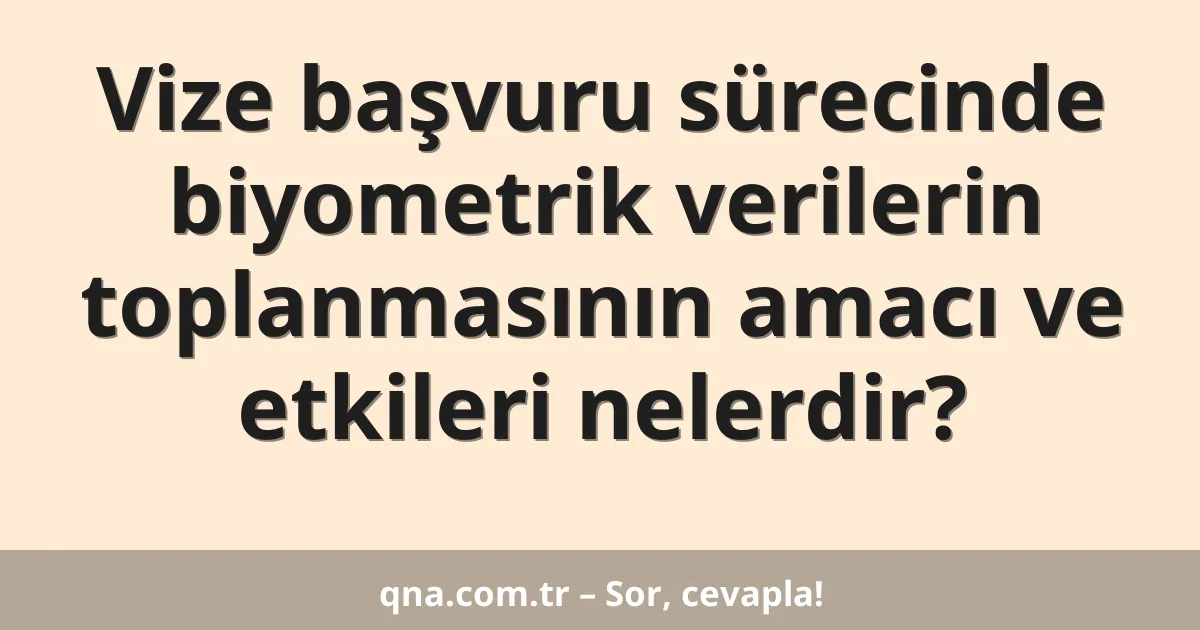 Vize başvuru sürecinde biyometrik verilerin toplanmasının amacı ve etkileri nelerdir?