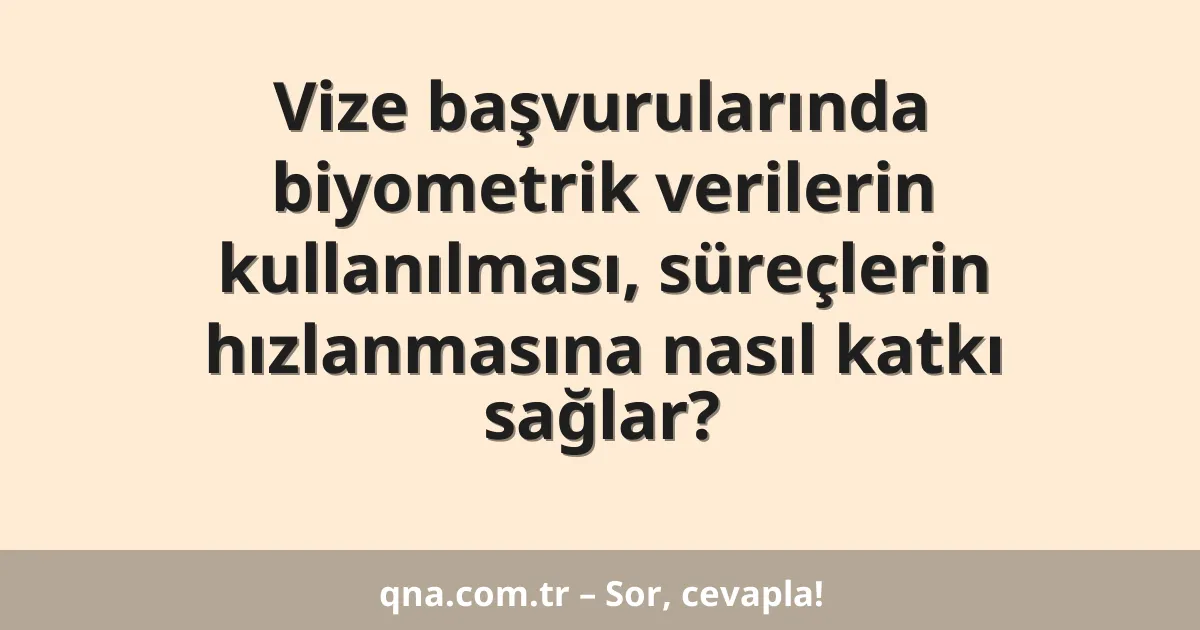 Vize başvurularında biyometrik verilerin kullanılması, süreçlerin hızlanmasına nasıl katkı sağlar?
