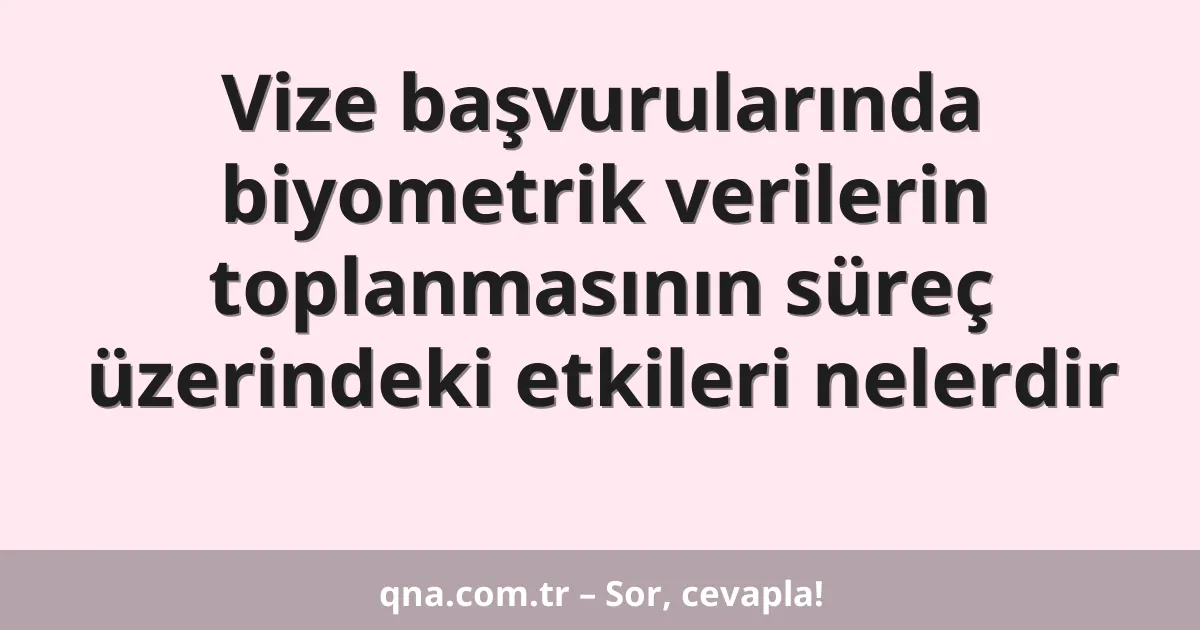 Vize başvurularında biyometrik verilerin toplanmasının süreç üzerindeki etkileri nelerdir