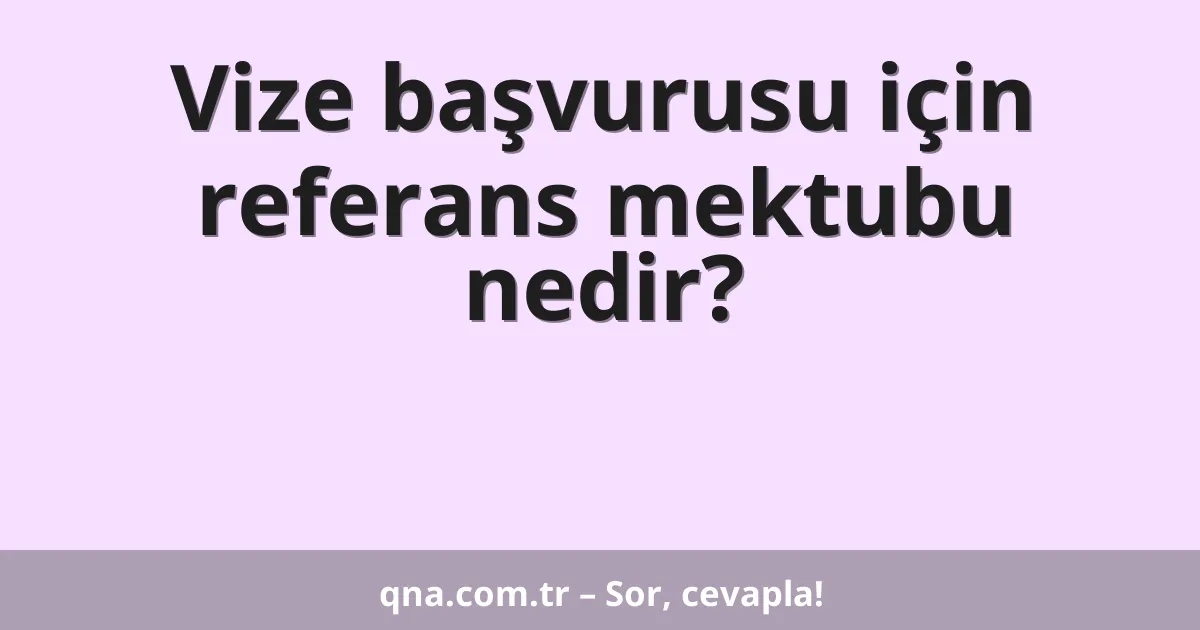 Vize başvurusu için referans mektubu nedir?