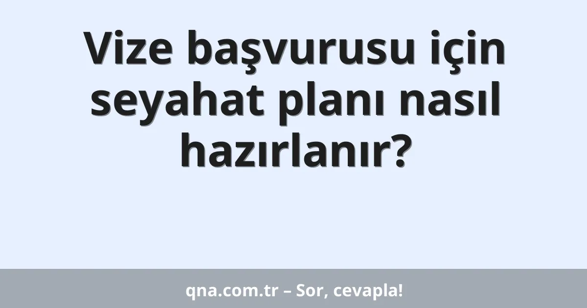 Vize başvurusu için seyahat planı nasıl hazırlanır?