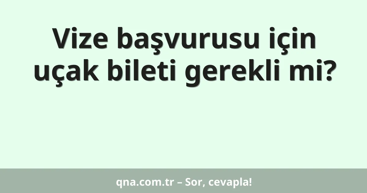 Vize başvurusu için uçak bileti gerekli mi?