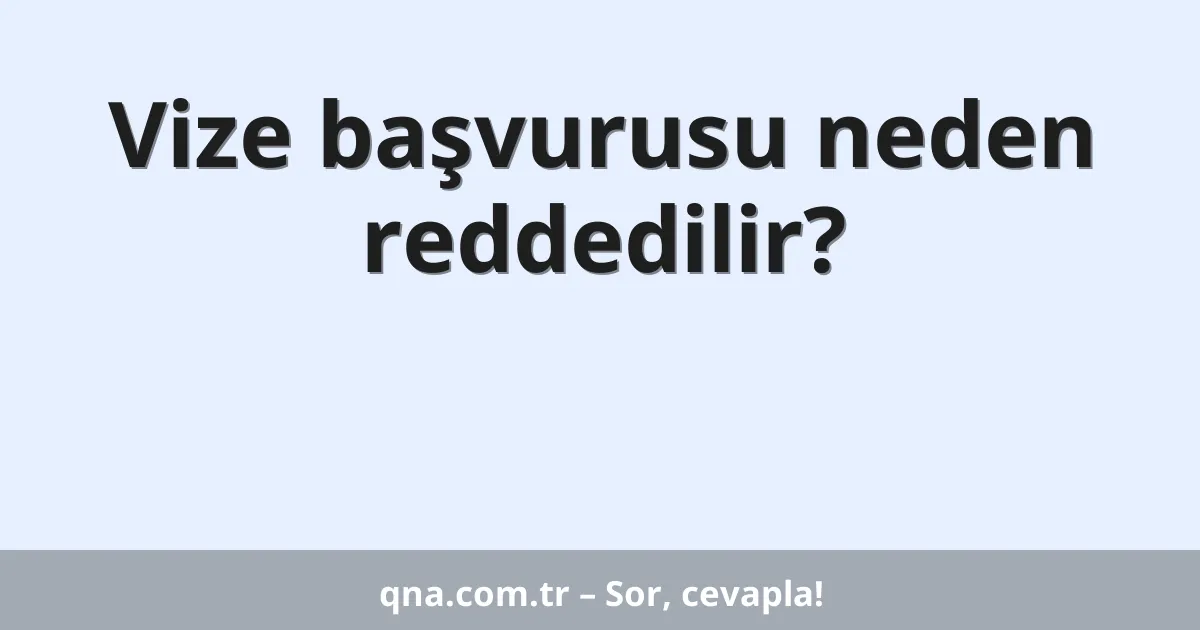 Vize başvurusu neden reddedilir?