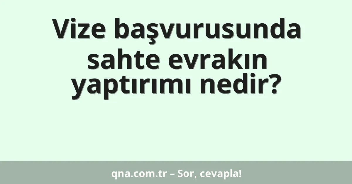Vize başvurusunda sahte evrakın yaptırımı nedir?