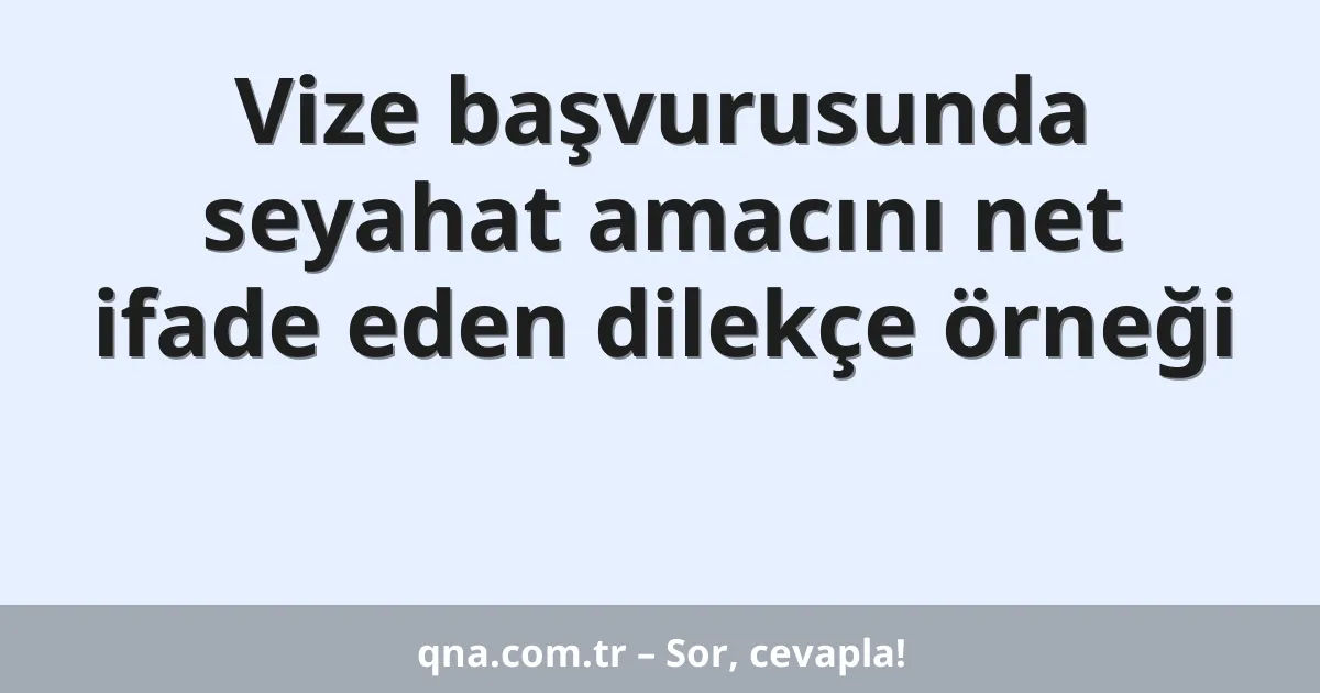 Vize başvurusunda seyahat amacını net ifade eden dilekçe örneği
