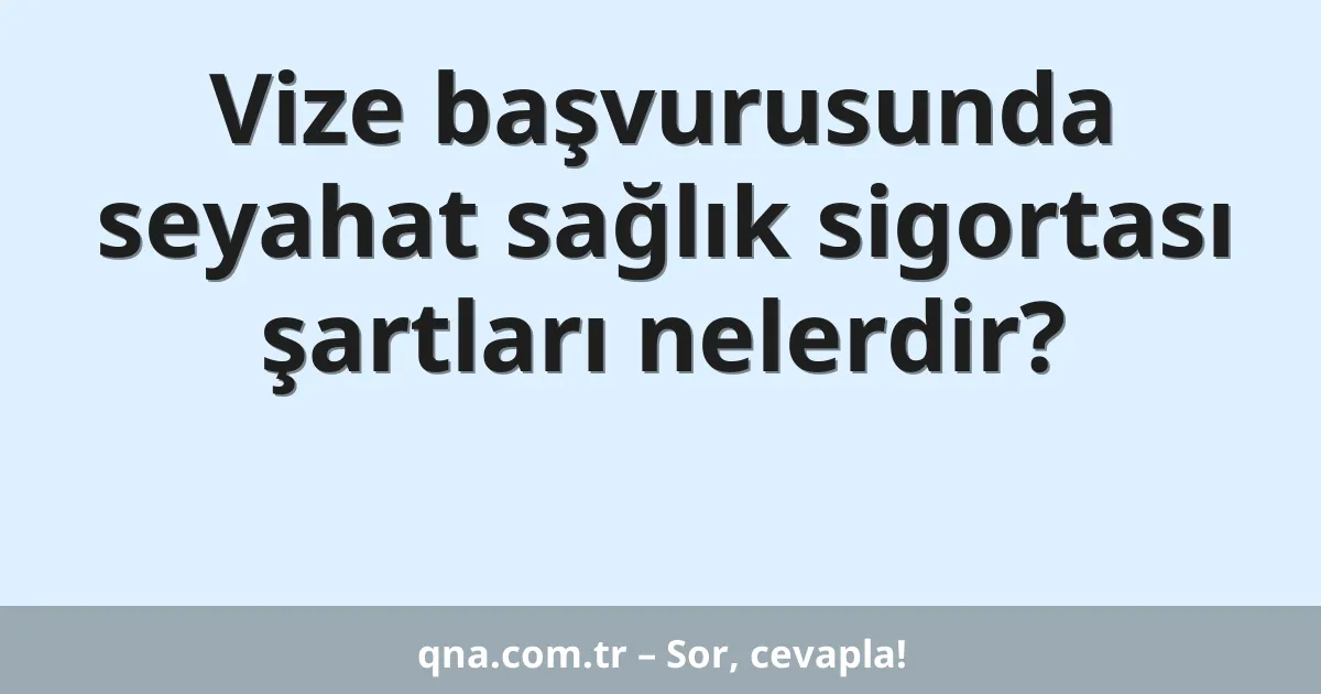 Vize başvurusunda seyahat sağlık sigortası şartları nelerdir?
