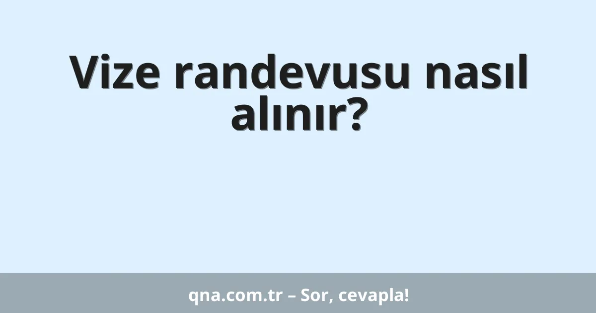 Vize randevusu nasıl alınır?