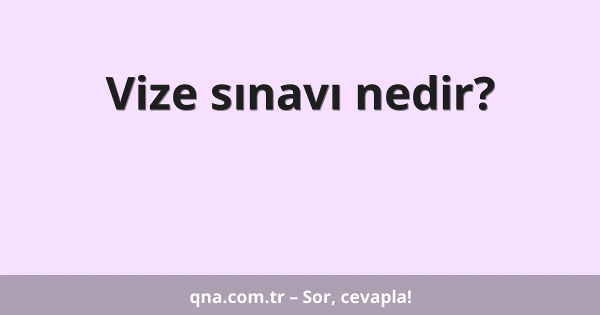 Vize sınavı nedir?