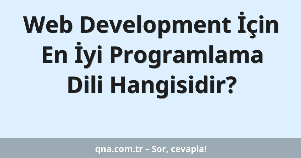 Web Development İçin En İyi Programlama Dili Hangisidir?