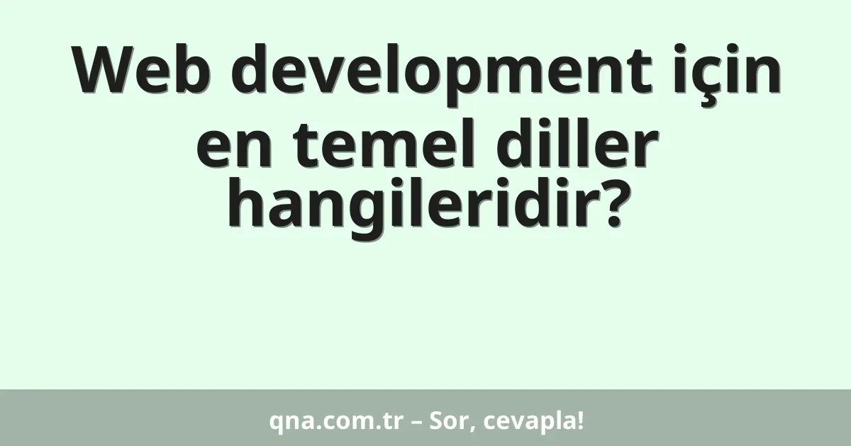 Web development için en temel diller hangileridir?