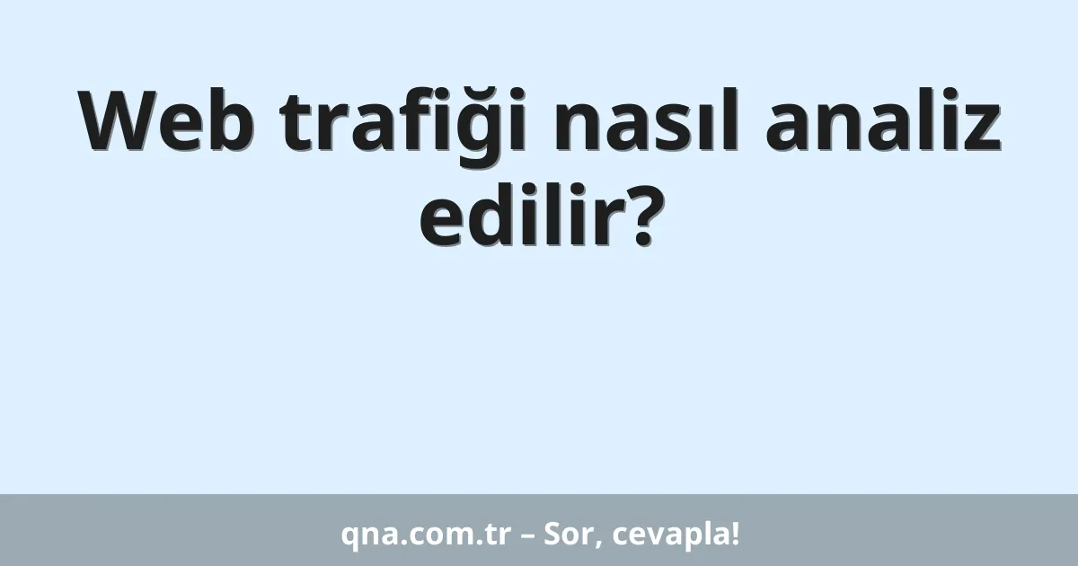 Web trafiği nasıl analiz edilir?