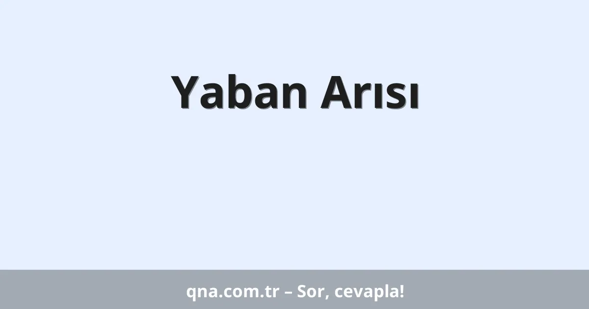 Yaban Arısı
