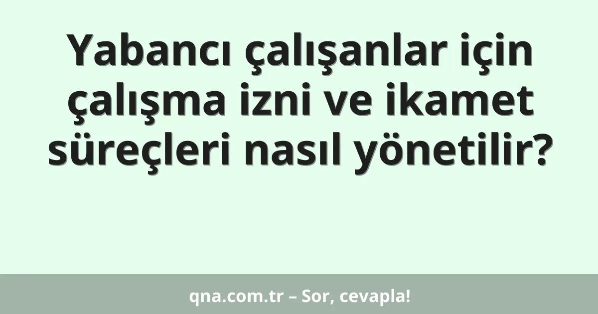 Yabancı çalışanlar için çalışma izni ve ikamet süreçleri nasıl yönetilir?