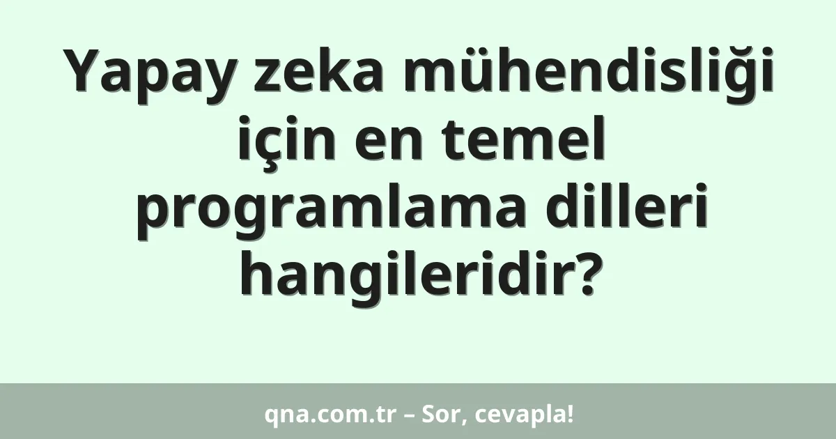 Yapay zeka mühendisliği için en temel programlama dilleri hangileridir?