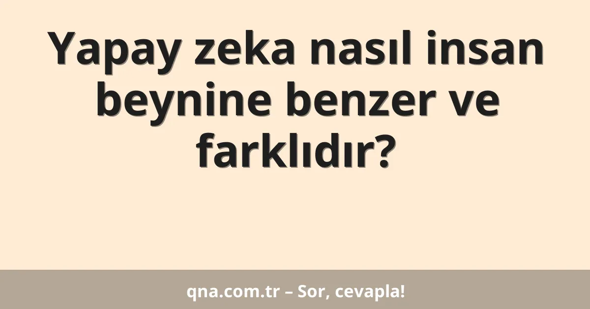 Yapay zeka nasıl insan beynine benzer ve farklıdır?
