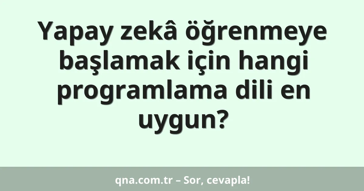 Yapay zekâ öğrenmeye başlamak için hangi programlama dili en uygun?