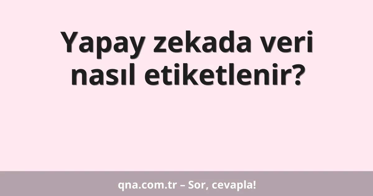 Yapay zekada veri nasıl etiketlenir?