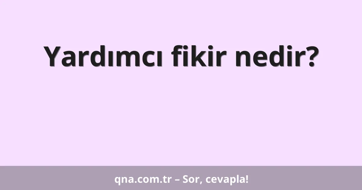 Yardımcı fikir nedir?