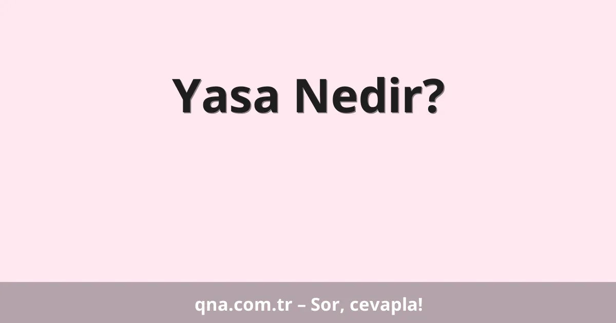 Yasa Nedir?