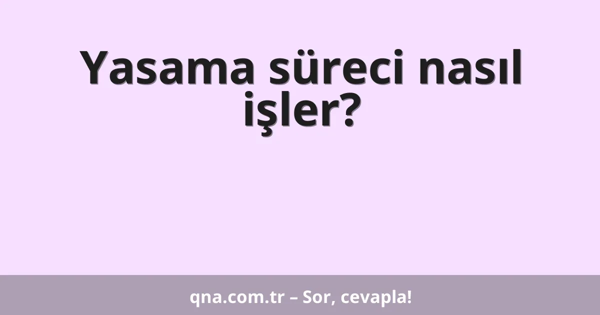 Yasama süreci nasıl işler?