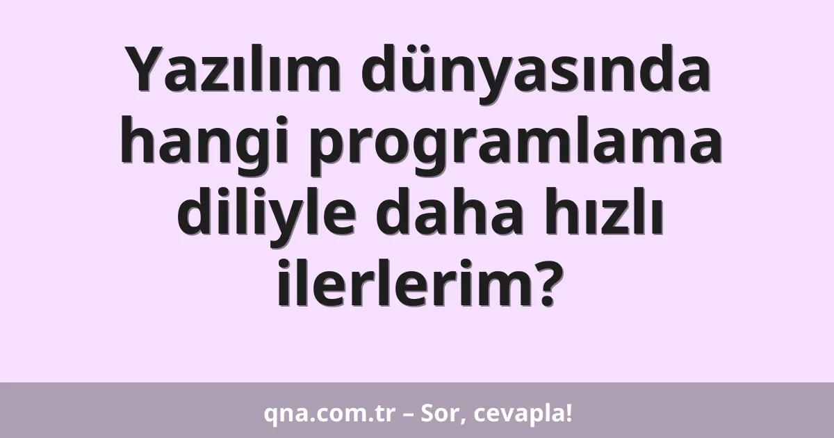 Yazılım dünyasında hangi programlama diliyle daha hızlı ilerlerim?