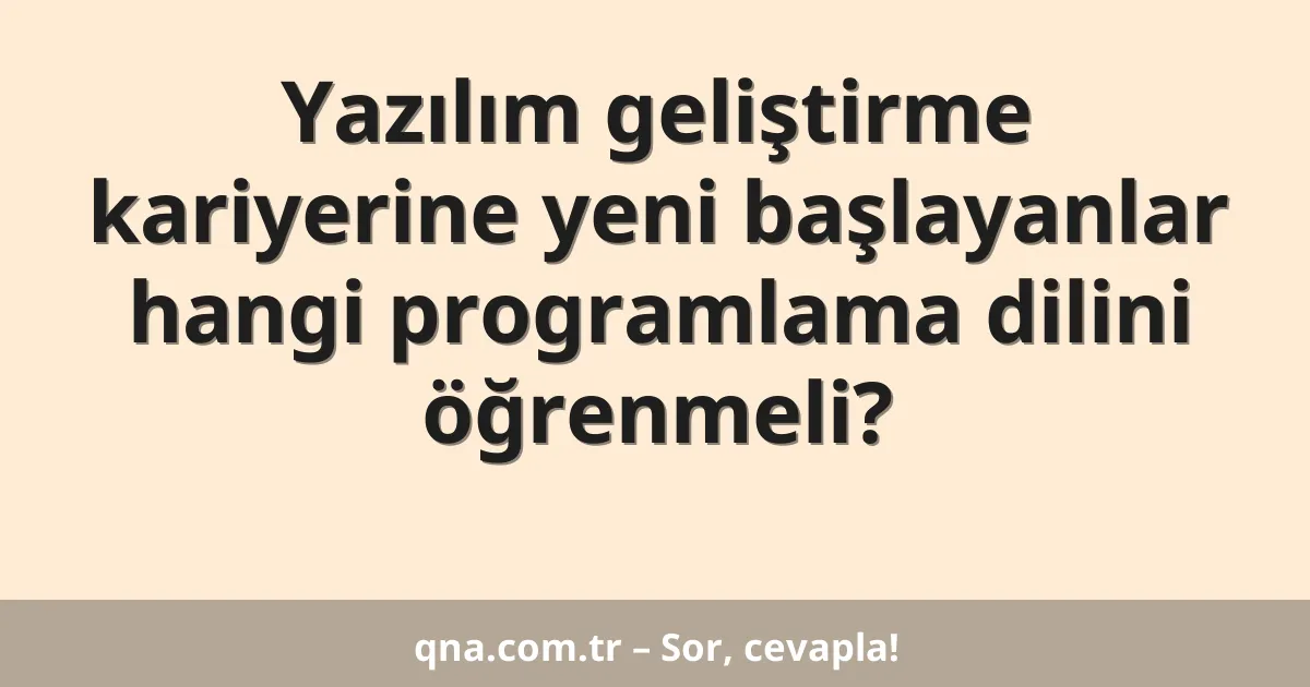 Yazılım geliştirme kariyerine yeni başlayanlar hangi programlama dilini öğrenmeli?