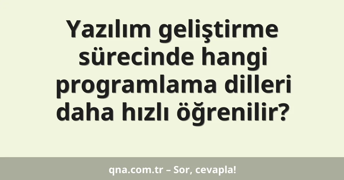 Yazılım geliştirme sürecinde hangi programlama dilleri daha hızlı öğrenilir?