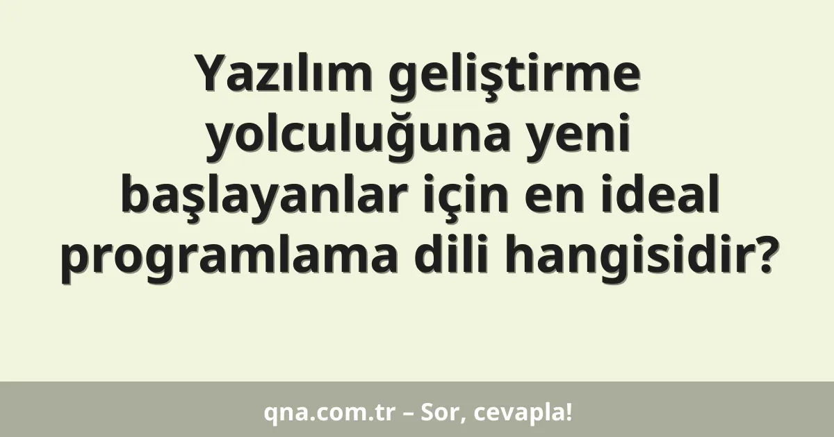 Yazılım geliştirme yolculuğuna yeni başlayanlar için en ideal programlama dili hangisidir?