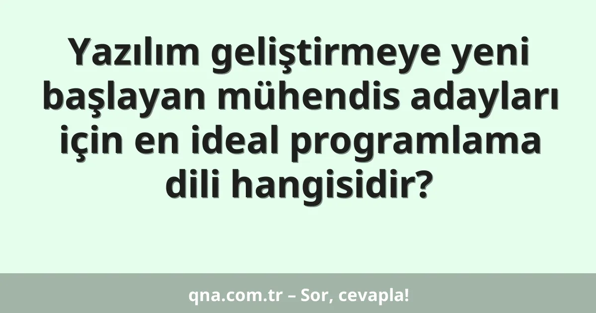 Yazılım geliştirmeye yeni başlayan mühendis adayları için en ideal programlama dili hangisidir?
