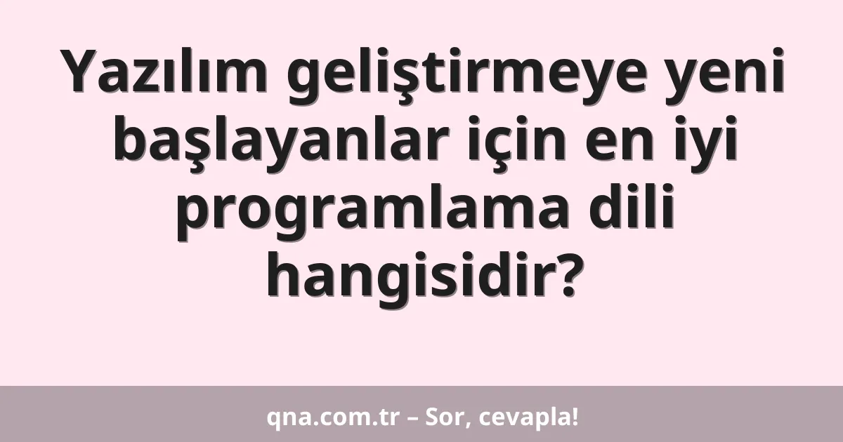 Yazılım geliştirmeye yeni başlayanlar için en iyi programlama dili hangisidir?
