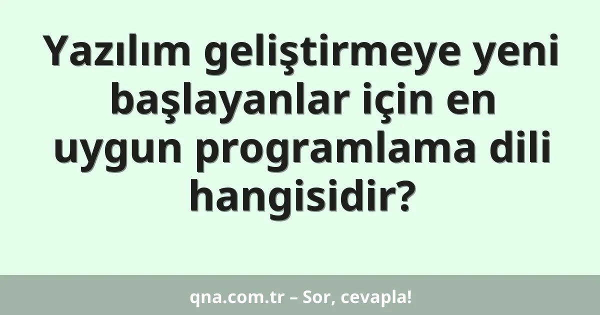 Yazılım geliştirmeye yeni başlayanlar için en uygun programlama dili hangisidir?