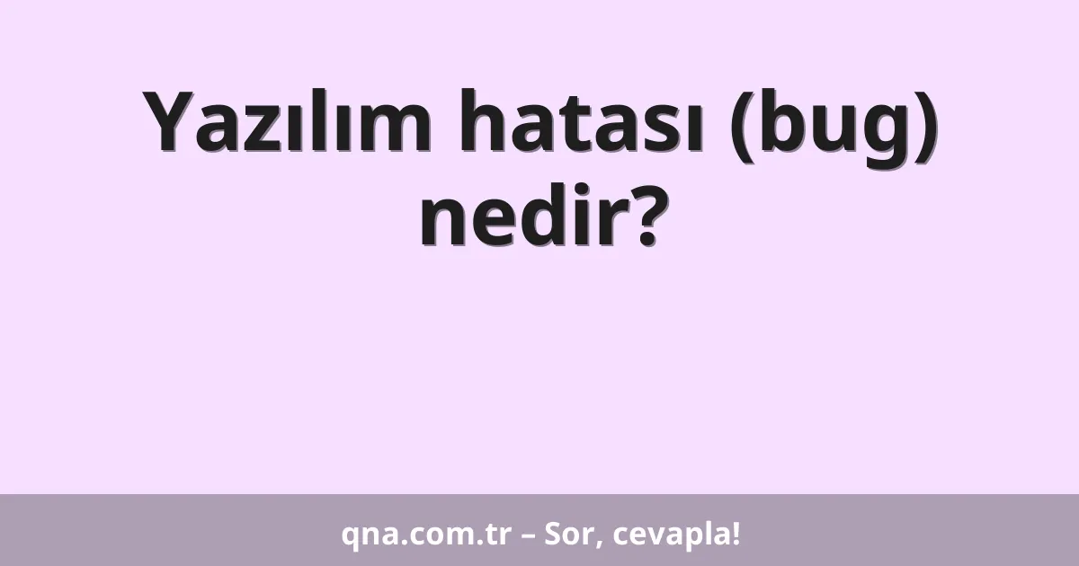 Yazılım hatası (bug) nedir?