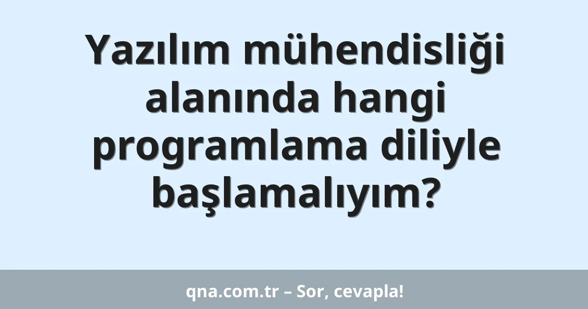 Yazılım mühendisliği alanında hangi programlama diliyle başlamalıyım?
