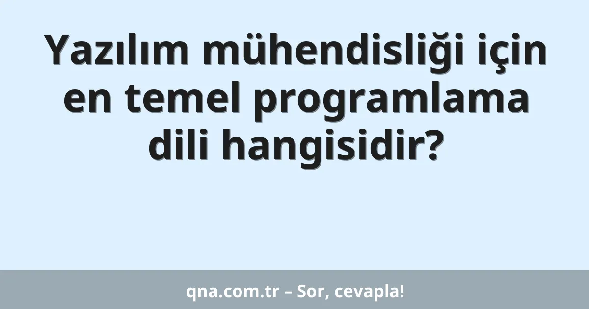 Yazılım mühendisliği için en temel programlama dili hangisidir?