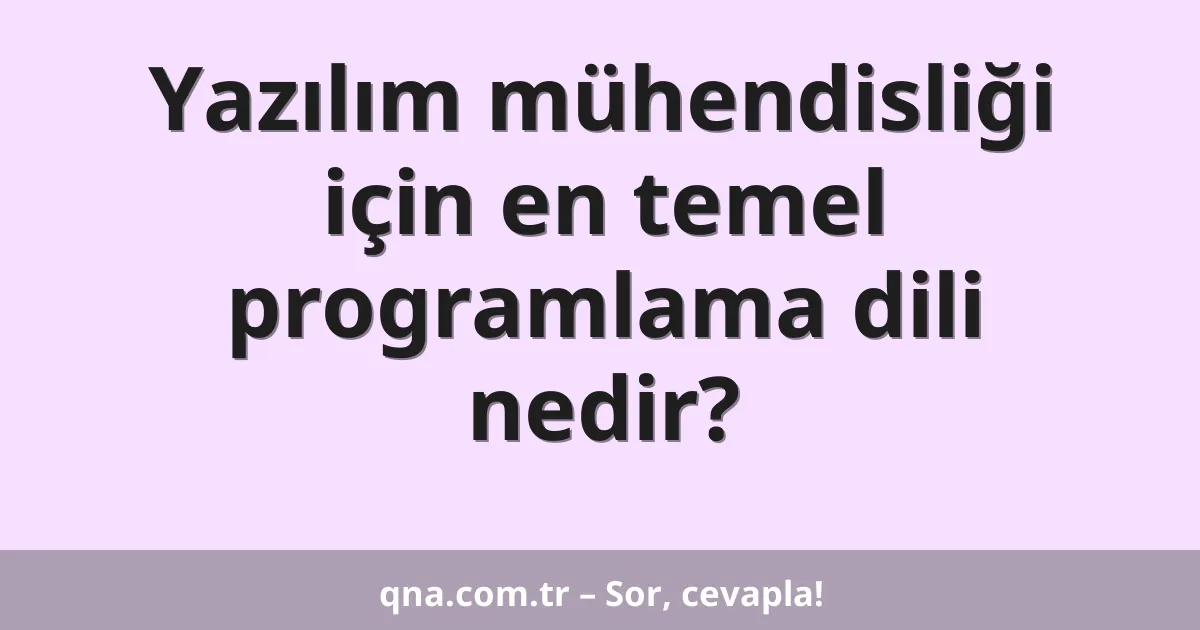 Yazılım mühendisliği için en temel programlama dili nedir?