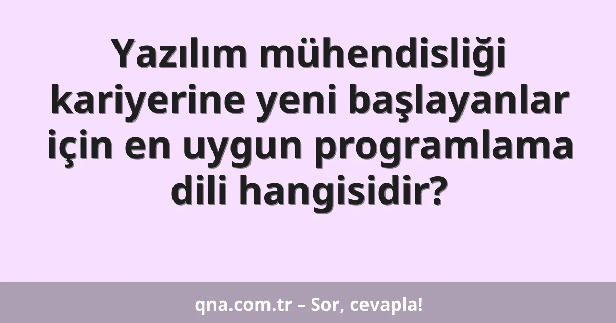 Yazılım mühendisliği kariyerine yeni başlayanlar için en uygun programlama dili hangisidir?