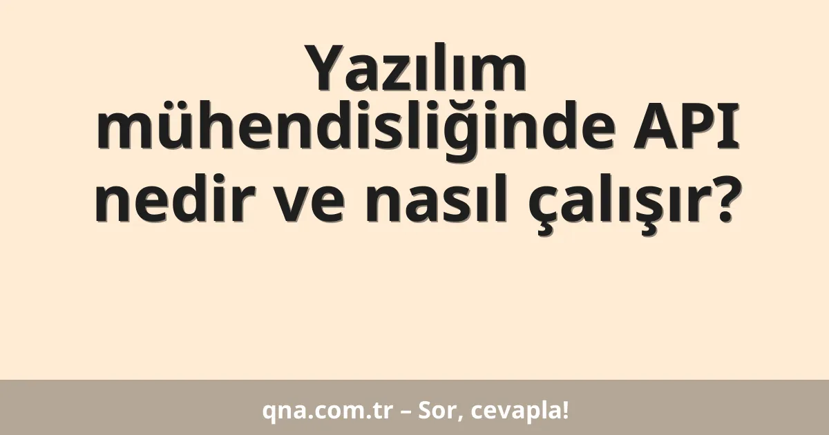 Yazılım mühendisliğinde API nedir ve nasıl çalışır?