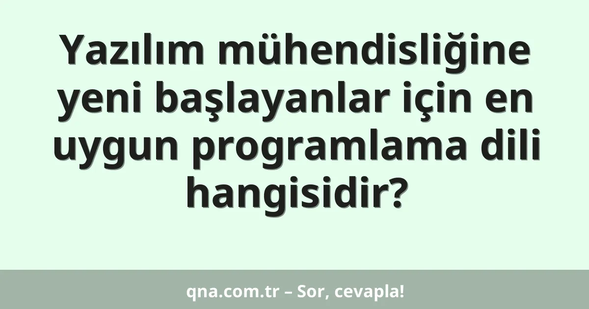 Yazılım mühendisliğine yeni başlayanlar için en uygun programlama dili hangisidir?