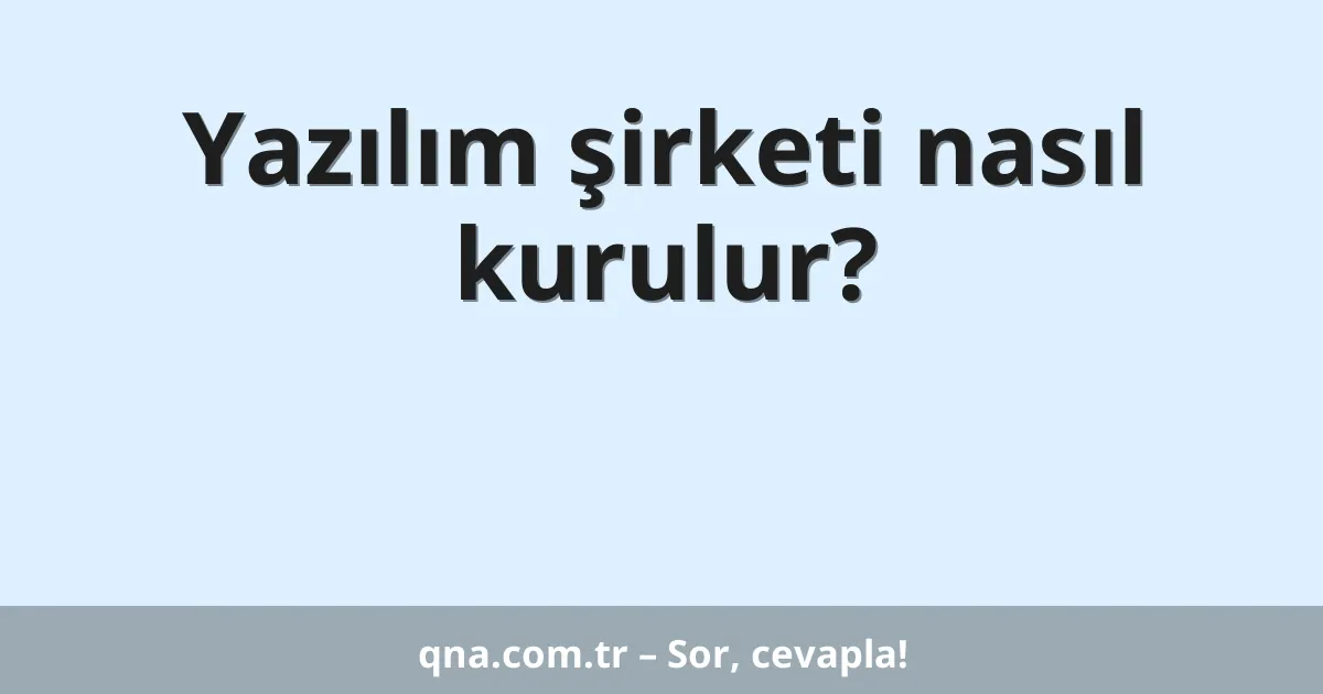 Yazılım şirketi nasıl kurulur?