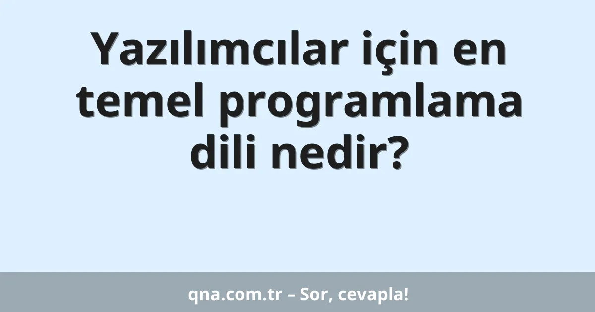 Yazılımcılar için en temel programlama dili nedir?