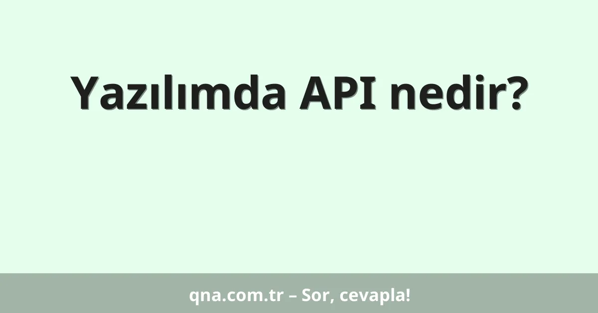 Yazılımda API nedir?